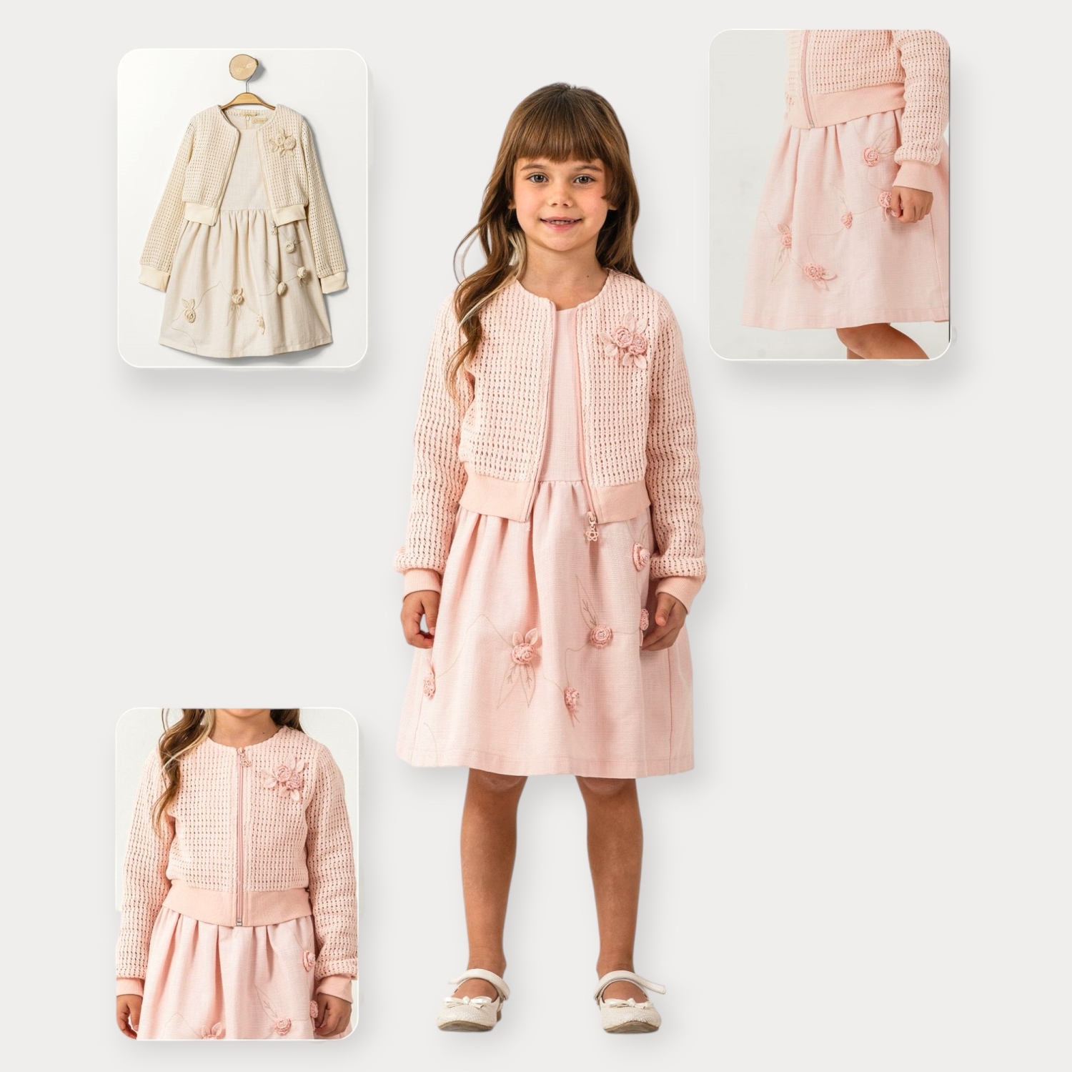 Moon Star Örme Hırkalı Elbise 4-7 Y.
