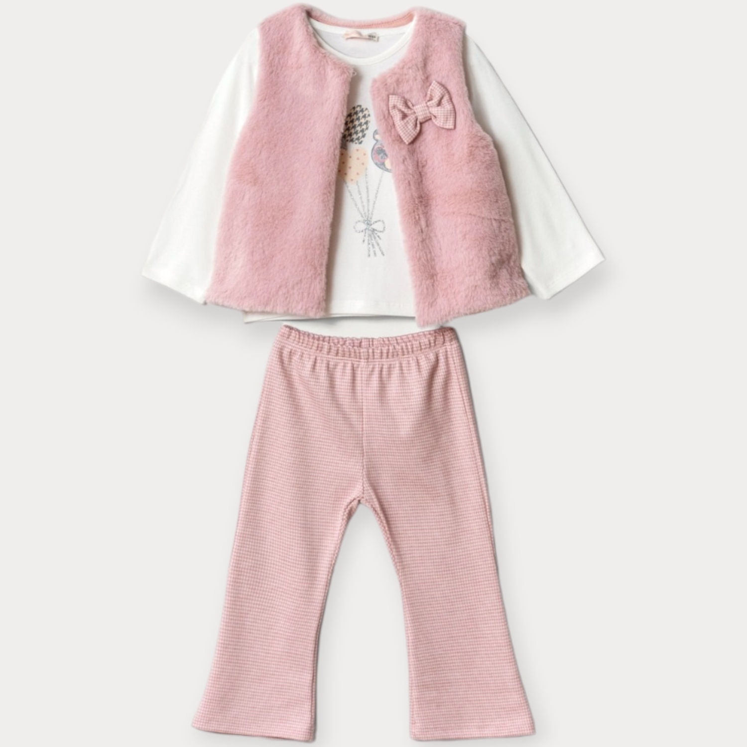Baby Rose Kazayağı Peluş Yelekli Kız Takım 1-4 Y.