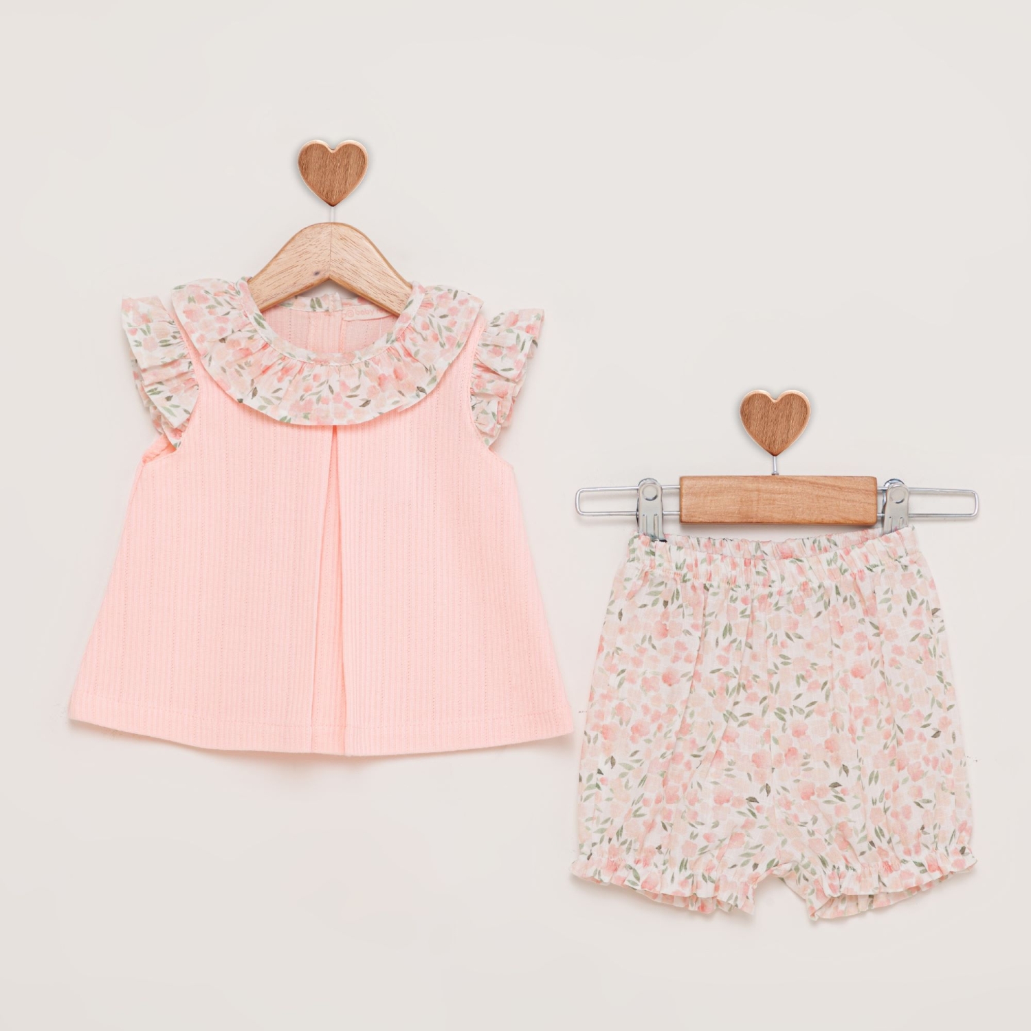 Baby Rose Çıtır Çiçek Desenli Şortlu Kız Takım 6-18 Ay