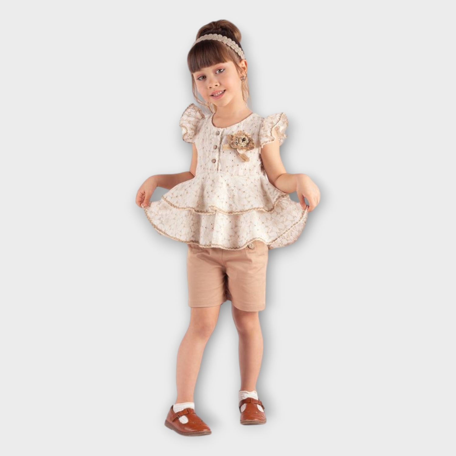 İstasyon Volanlı Tunik Ikili Takım 2-5 Y.
