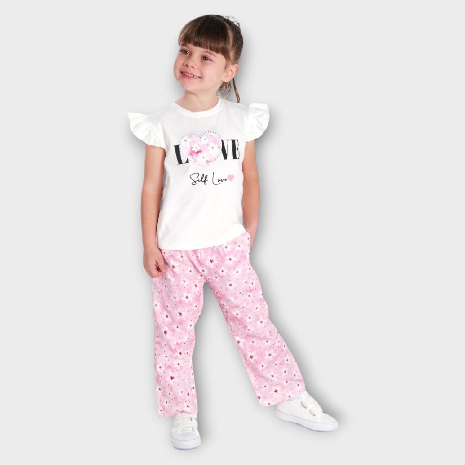 İstasyon Love Self Love Baskılı Ikili Kız Takım 2-5 Y.