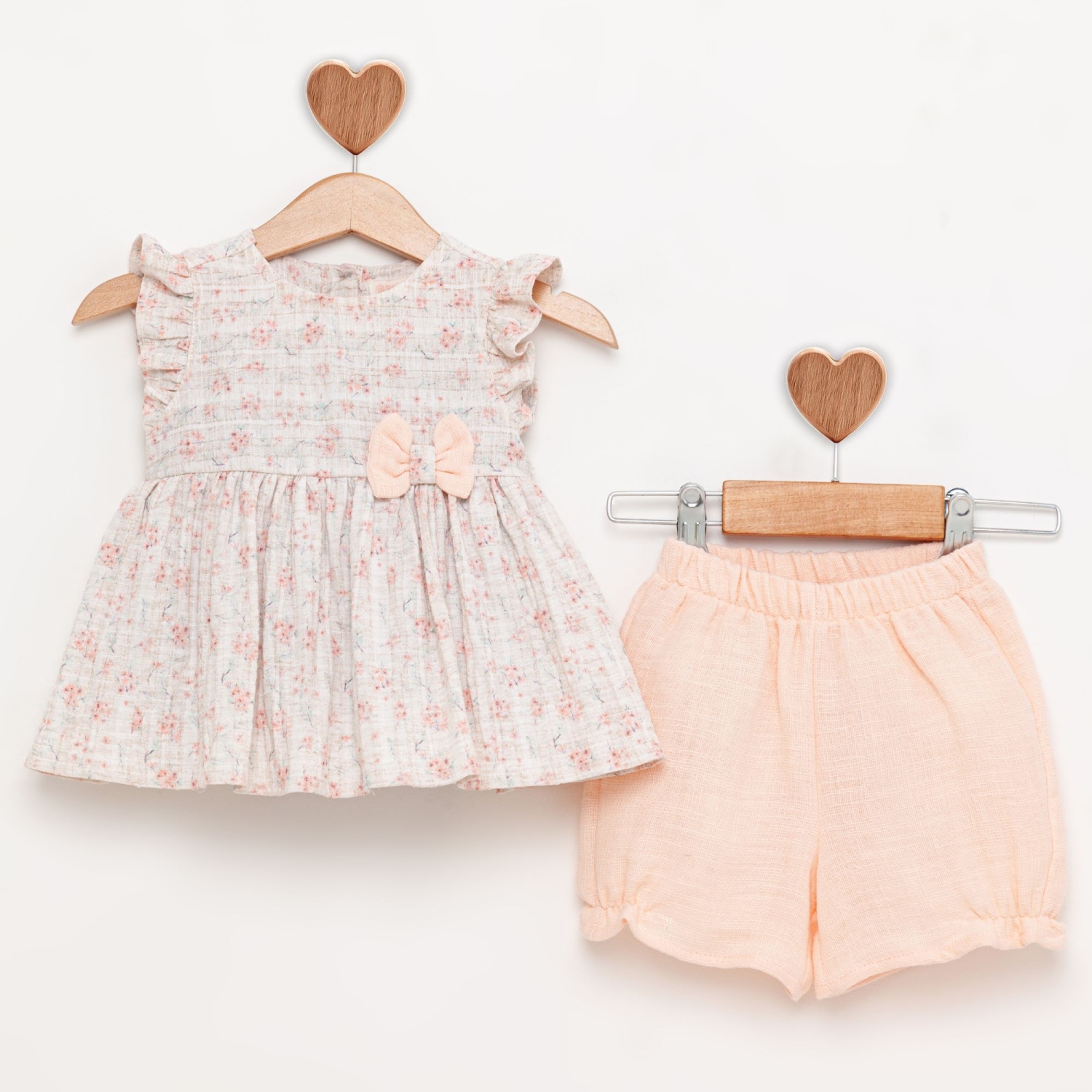 Baby Rose Çıtır Desen Şortlu Takım 9-24 Ay