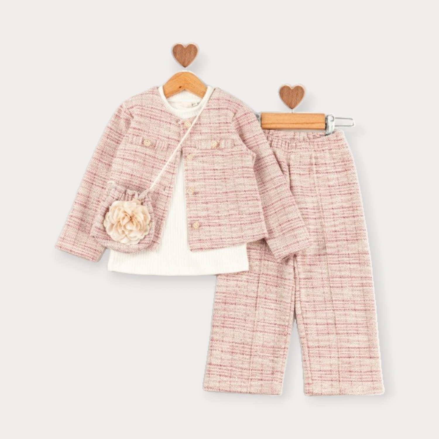 Baby Rose Örme Chanel Pantolonlu Takım 2-5 Y.