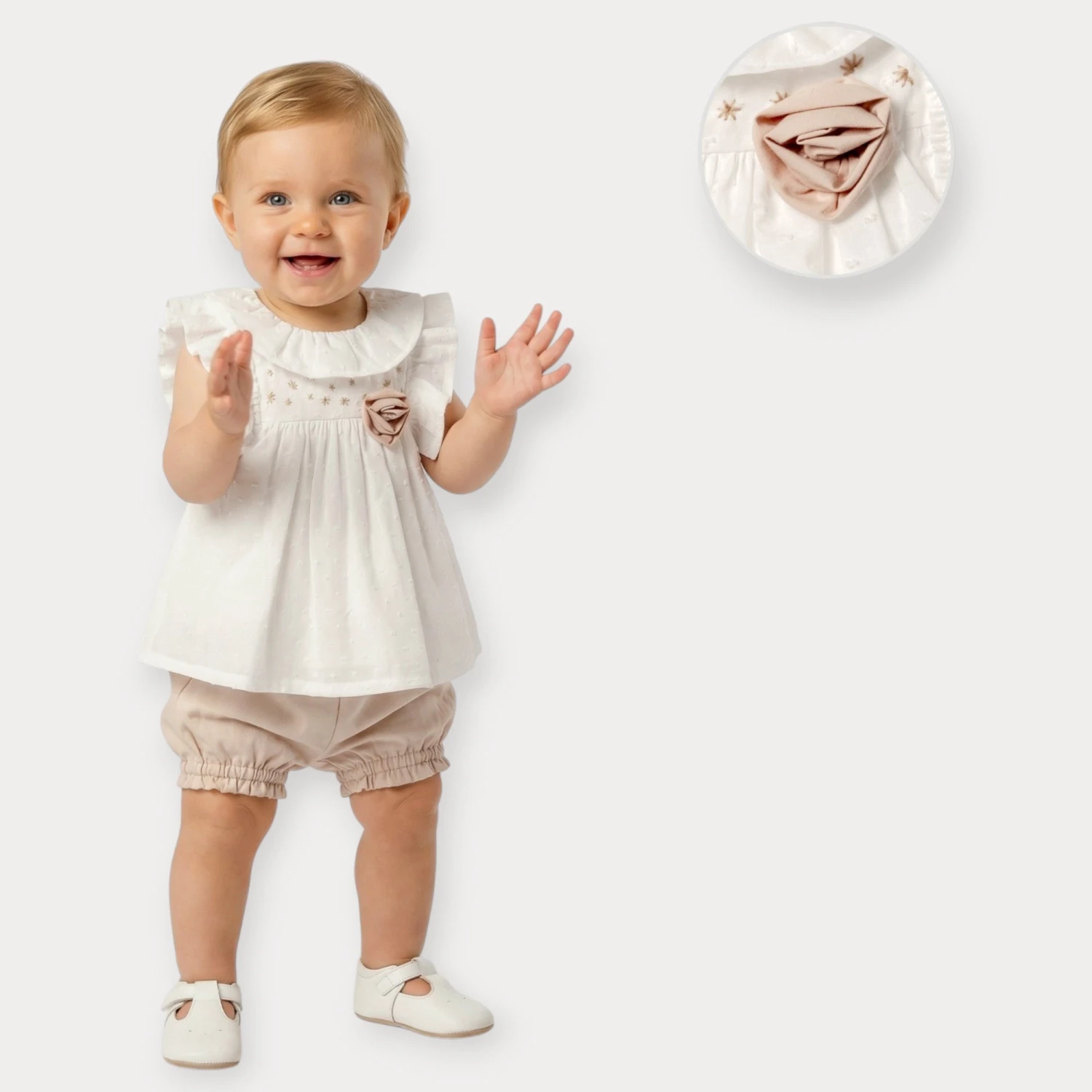 BABY ROSE PONPON VUAL BLUZ ŞORTLU TAKIM 6-18 AY