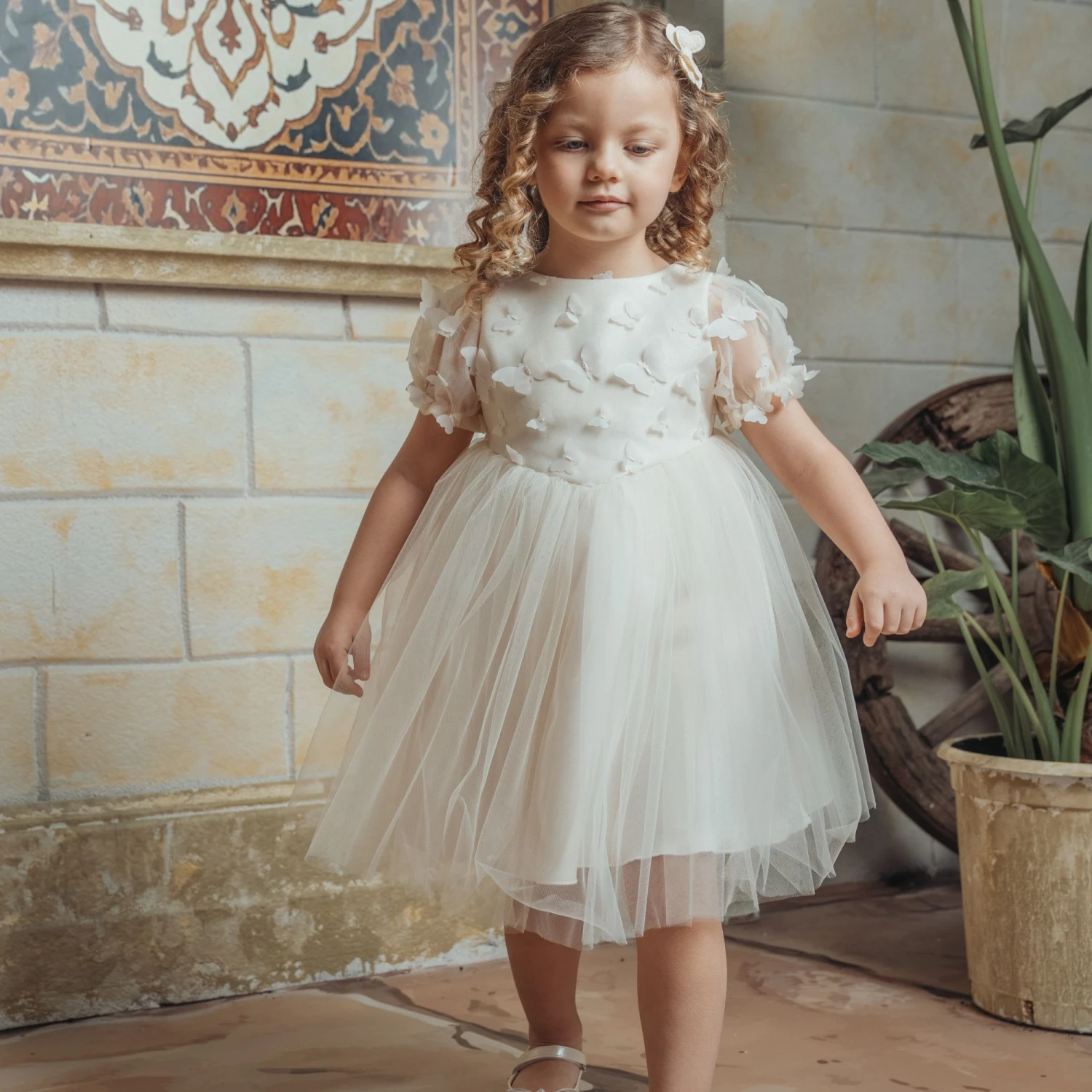BABY ROSE PRENSES MODEL KELEBEKLİ GELİNLİK 2-5 Y.