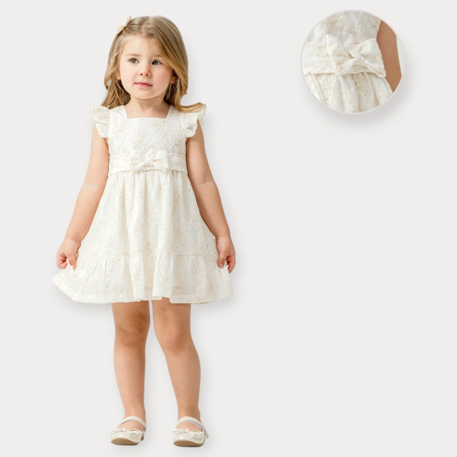 BABY ROSE PULLU NAKIŞLI FIRFIRLI ELBİSE 1-4 Y.