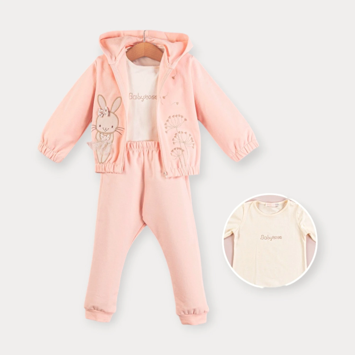 BABY ROSE TAVŞAN NAKIŞLI İKİ İP EŞOFMAN TAKIM 9-24 AY