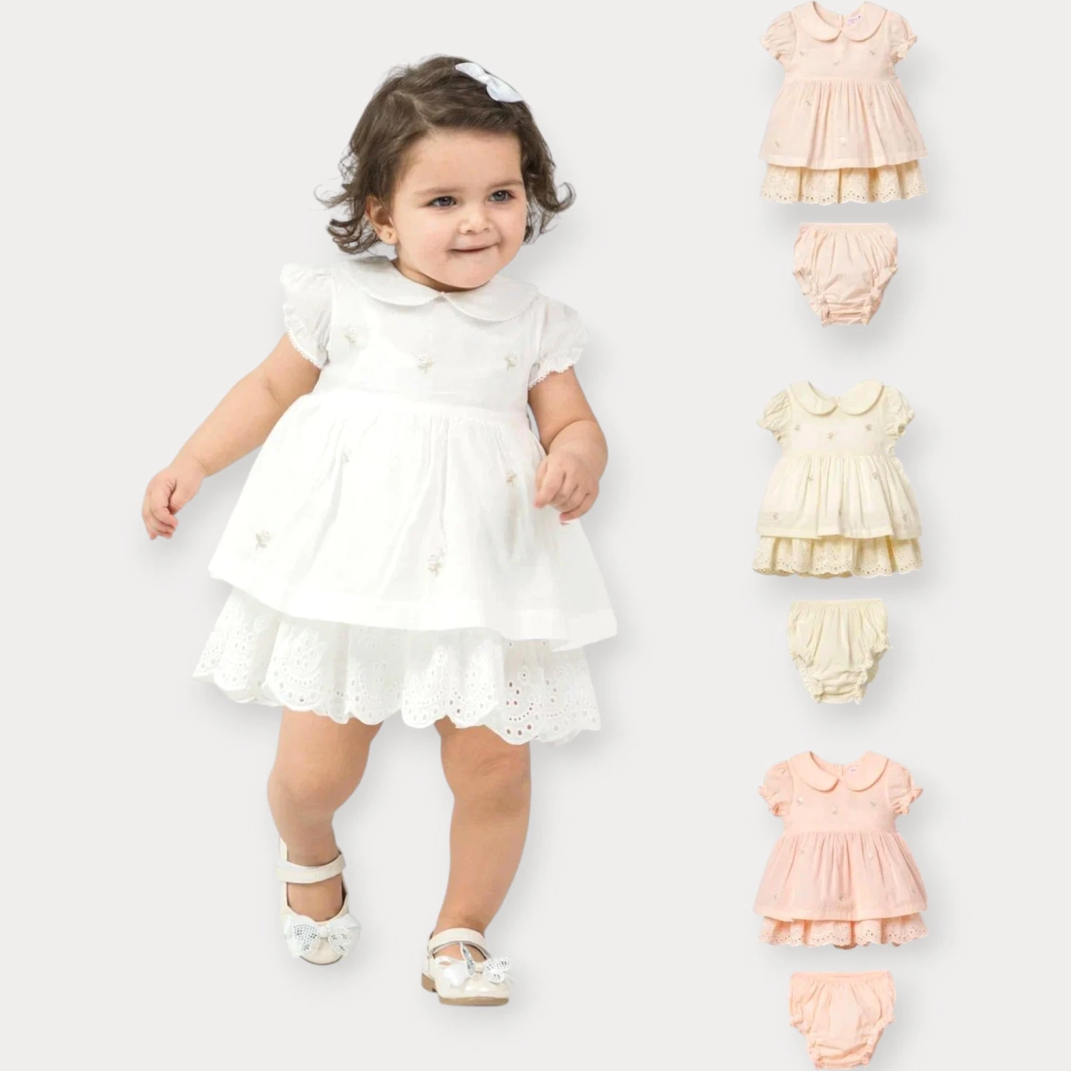 MOON STAR DONLU BRODELİ ELBİSE 9-24 AY