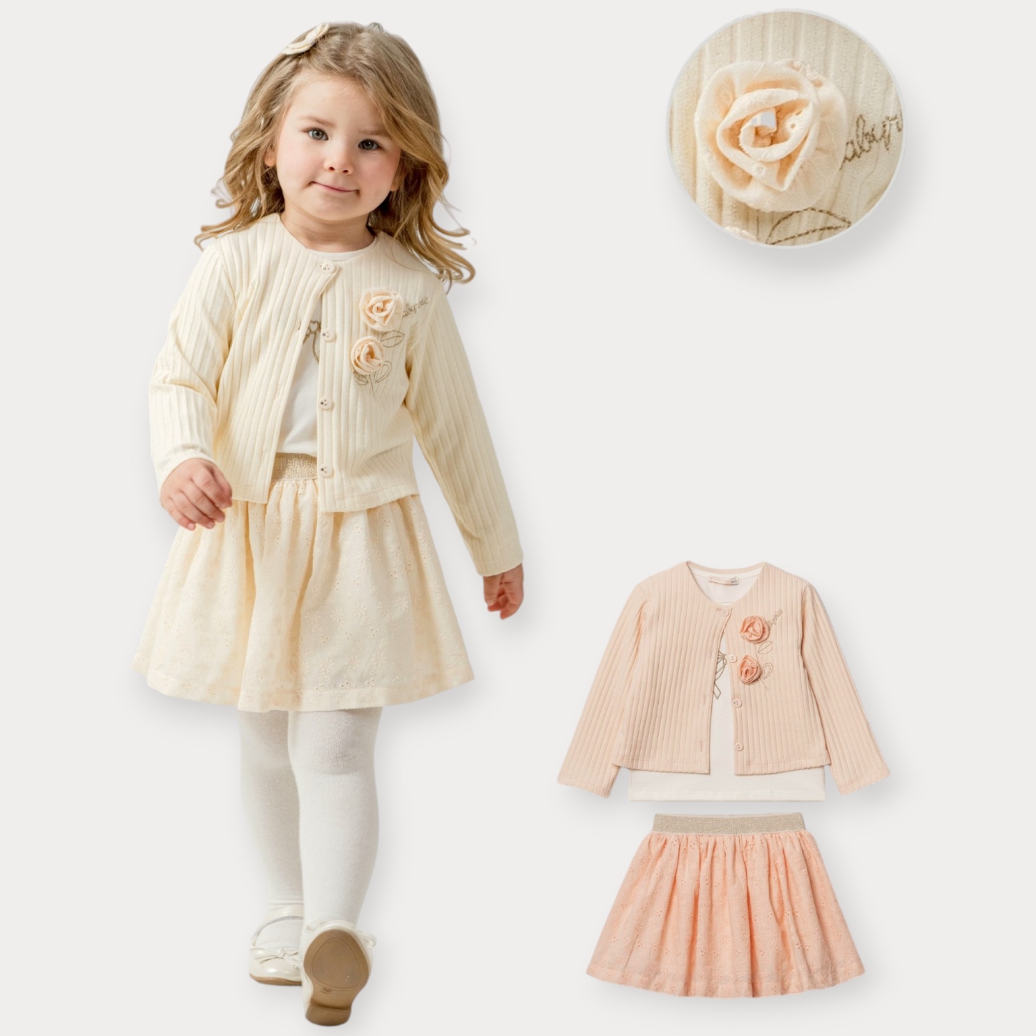 Baby Rose Triko Hırkalı Etekli Takım 1-4 Y.