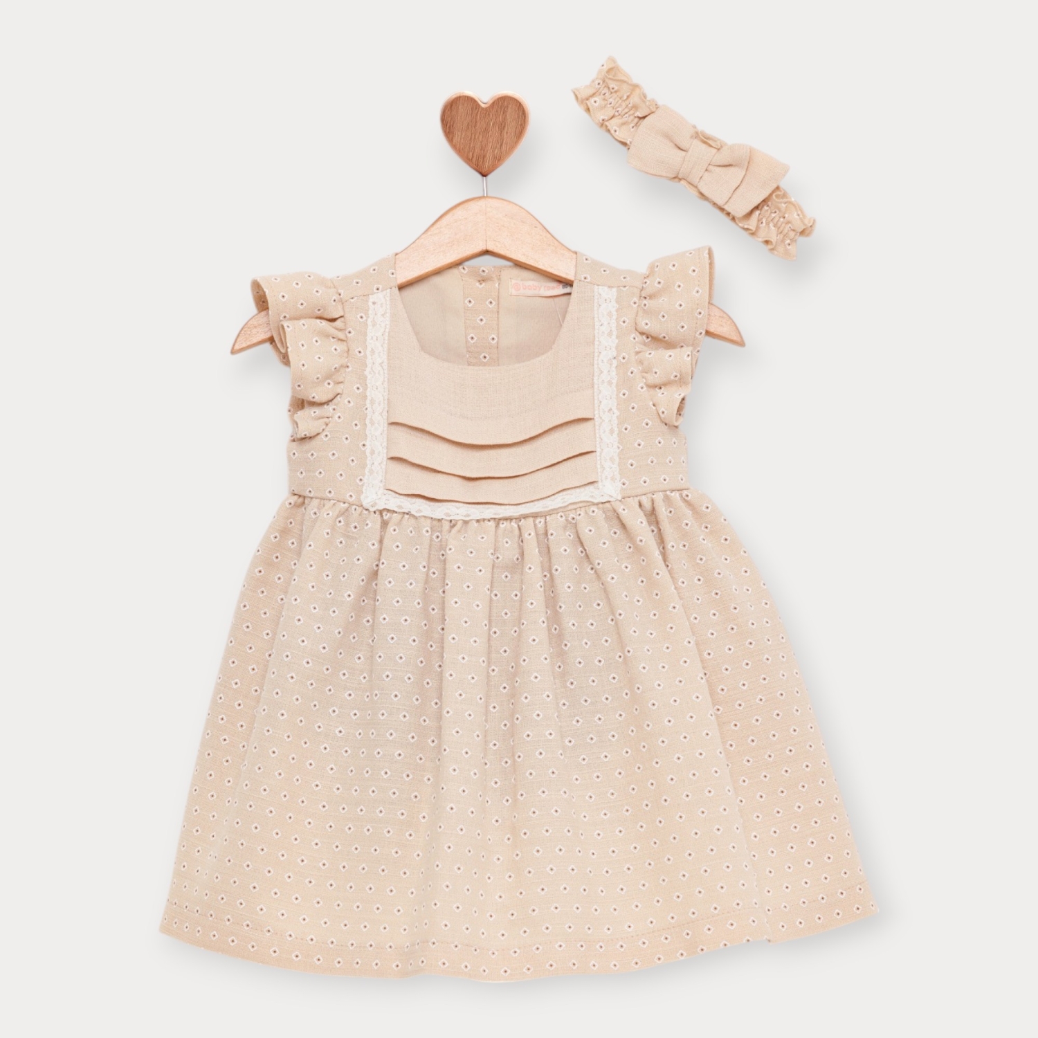 Baby Rose Kare Desenli Bebe Elbise 6-18 Ay
