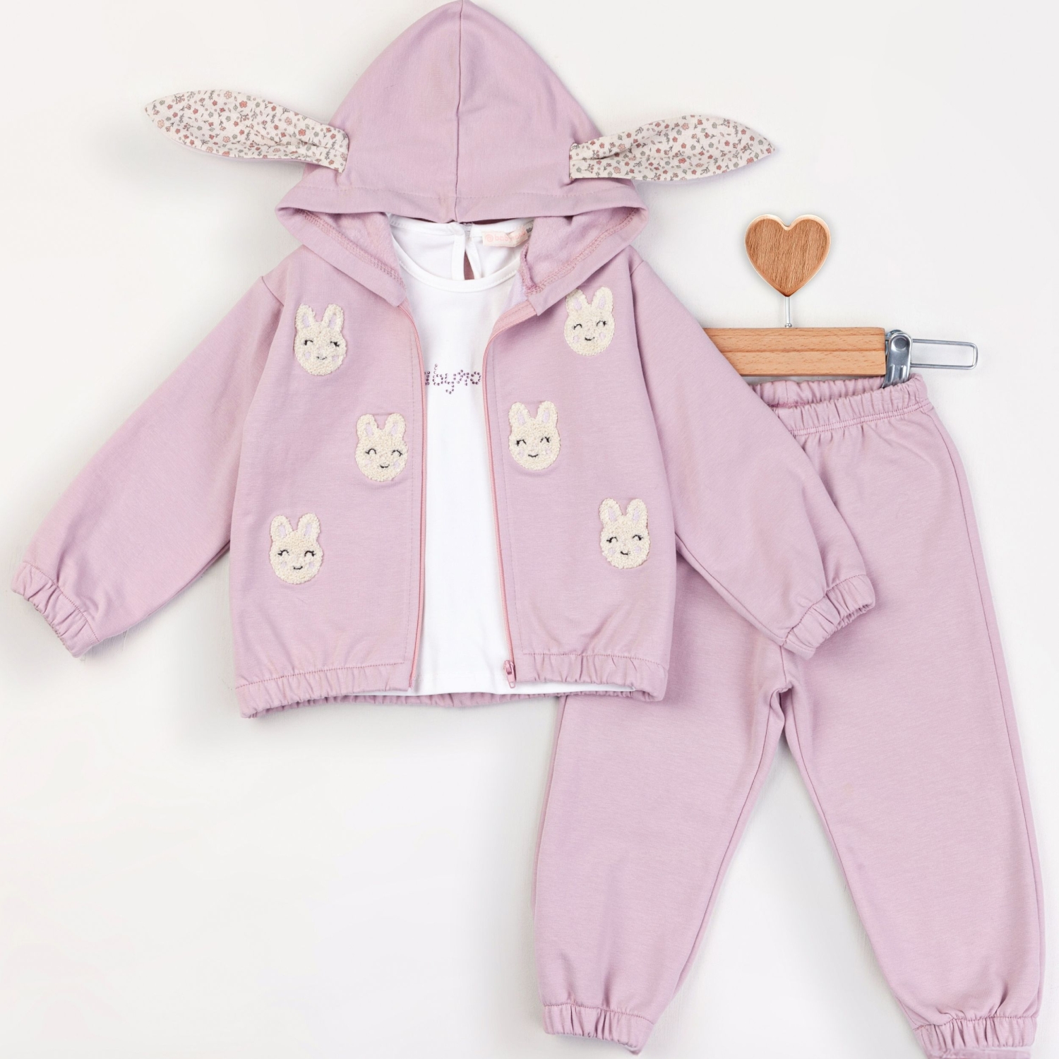 Baby Rose  Ay Kulaklı Tavşan Eşofman Takımı 9-24 Ay