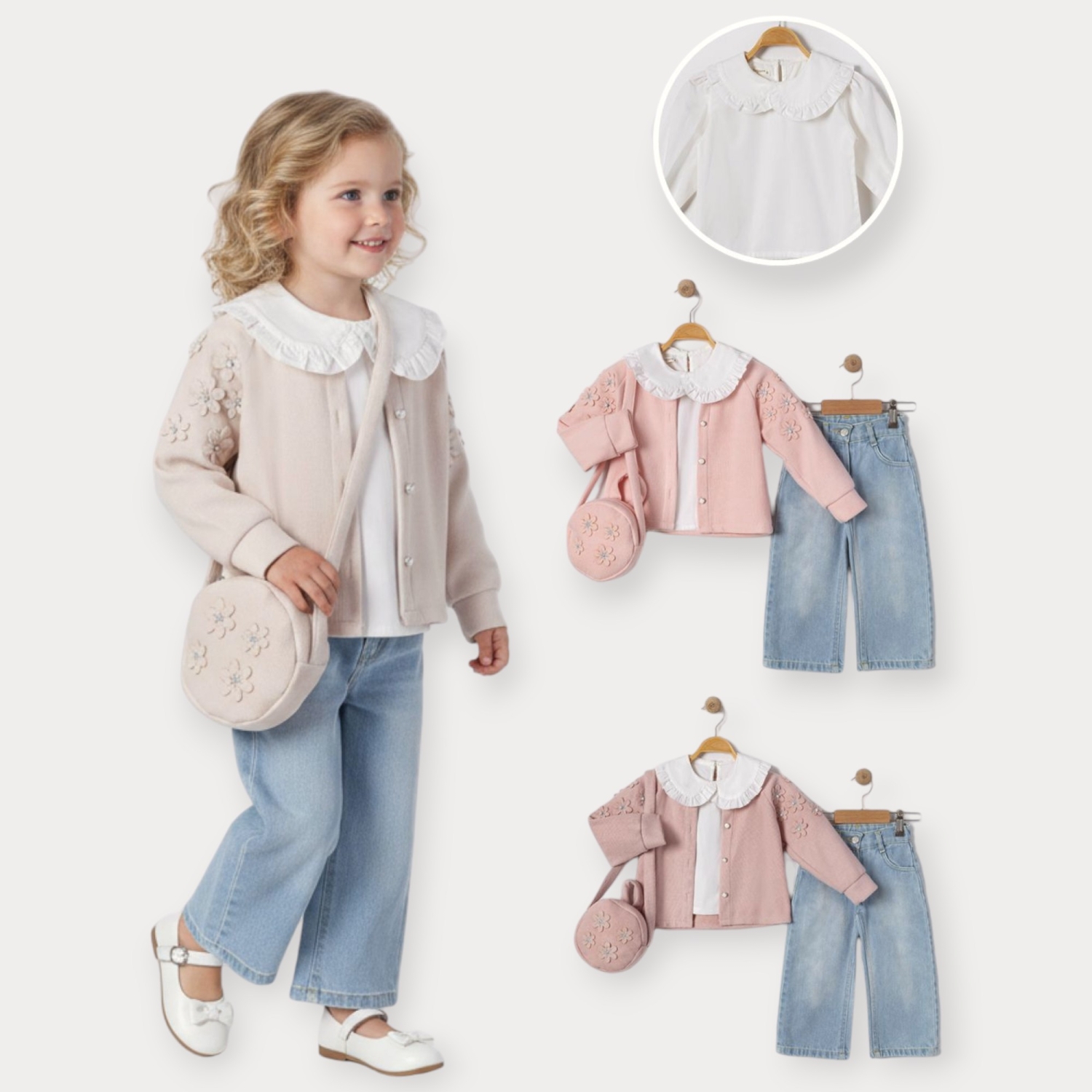 İstasyon Çantalı Selanik Hırkalı Üçlü Kız Takım 2-5 Y