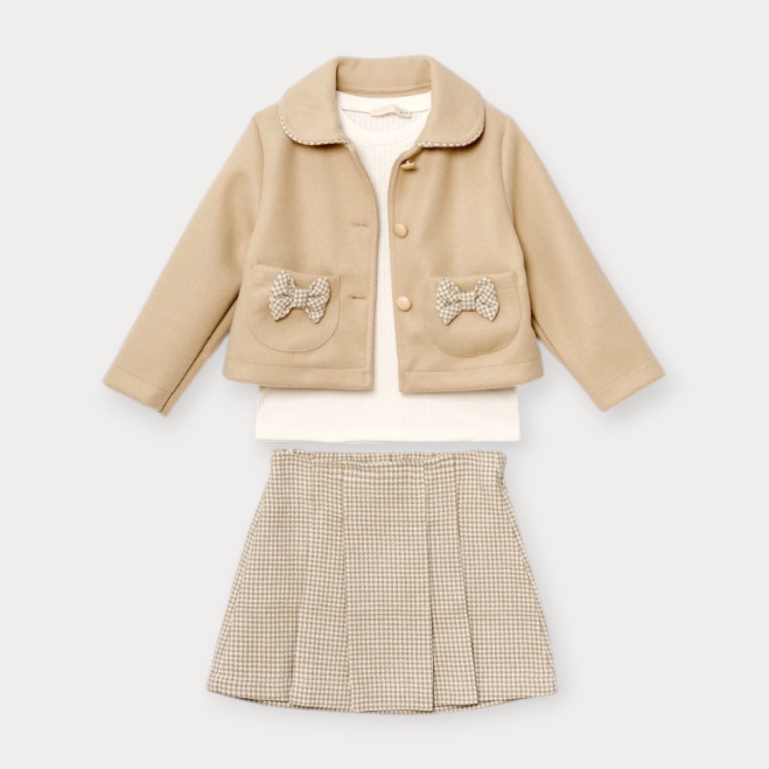 Baby Rose Kaşe Ceketli Üçlü Kız Takım 2-5 Y.