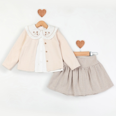 Baby Rose Bebe Yakalı Gömlekli Etekli Takım 2-5 Y.