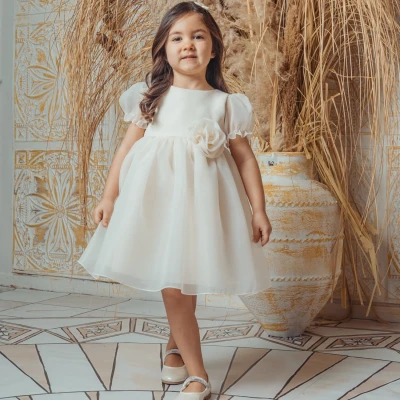 BABY ROSE GÜL İŞLEMELİ ORGANZE GELİNLİK 2-5 Y.