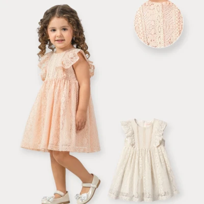 BABY ROSE KOLLARI DANTEL ELBİSE 1-4 Y.