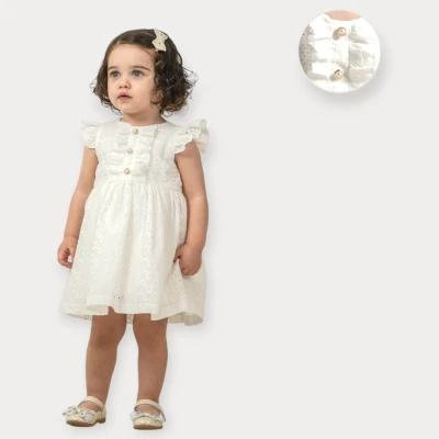 BABY ROSE ÖNÜ FIRFIRLI BRODE ELBİSE 9-24 AY