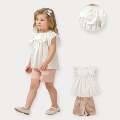 BABY ROSE PONPON VUAL BRODE ŞORTLU TAKIM 2-5 Y.