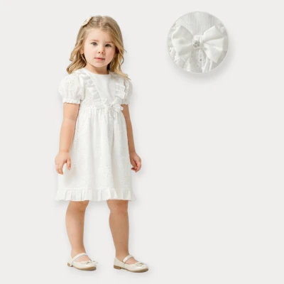 BABY ROSE PONPONLU VUAL BRODELİ ELBİSE 2-5 Y.