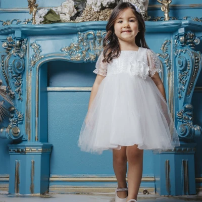 BABY ROSE PULLU LASE TÜLLÜ GELİNLİK 2-5 Y.