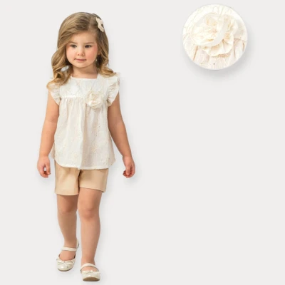 BABY ROSE PULLU NAKIŞLI ŞORTLU TAKIM 2-5 Y.