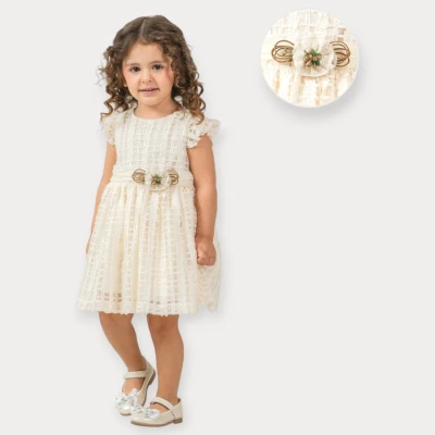 BABY ROSE SİMLİ DANTEL ABİYE ELBİSE 1-4 Y.
