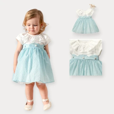İSTASYON FİSTOLU YAKALI ELBİSE 9-24 AY
