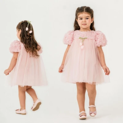 İSTASYON LALE TOKALI ROSE ELBİSE 1-4 Y.