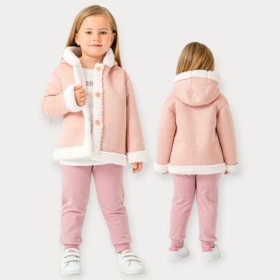 İstasyon Peluşlu Süet Montlu Üçlü Kız Takım 1-4 Y.