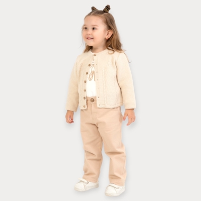 Baby Rose Triko Hırkalı Üçlü Kız Takım 1-4 Y.