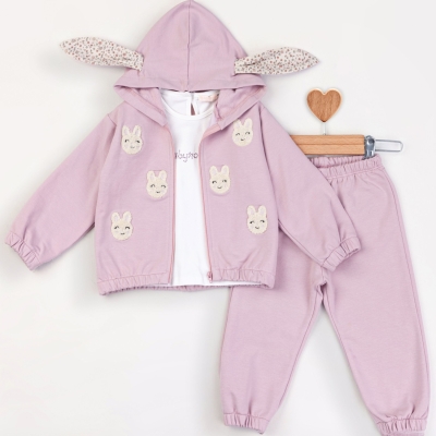Baby Rose  Ay Kulaklı Tavşan Eşofman Takımı 9-24 Ay